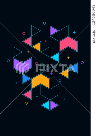 Minimalistic vector texture with triangles pattern. Creative idea of modern design with abstract geometric background. Minimalistic vector texture with triangles pattern. Creative idea of modern design with abstract geometric background. 124580045