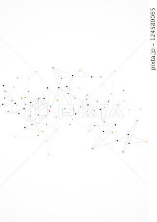 Vector illustration of minimalistic design with connecting the dots and lines. Abstract geometric background of science and technology concept. 124580065