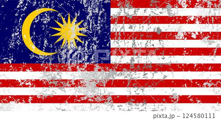 Malaysia flag with grunge effect. Malaysia flag with grunge effect. 124580111