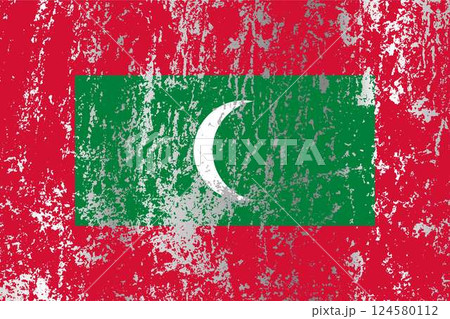 Maldives flag with grunge effect. Maldives flag with grunge effect. 124580112