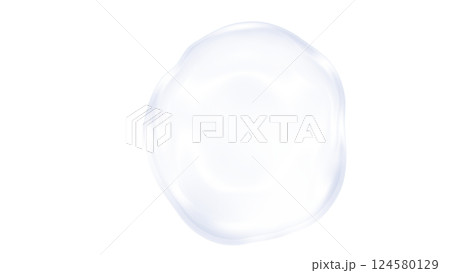 バブル球体　ジェル状png　素材イラスト　グレー灰色　背景白 124580129