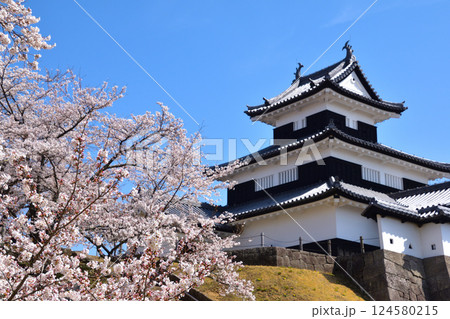 桜景 白河小峰城 御三階櫓 桜景 白河小峰城 御三階櫓 124580215