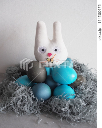 Blue shades Easter eggs with natural dyes Blue shades Easter eggs with natural dyes 124580476