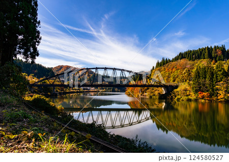 Tadami line railroad bridge near Aizu-Mizunuma station Tadami line railroad bridge near Aizu-Mizunuma station 124580527
