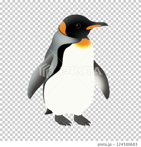 可愛的國王企鵝插圖 124580683