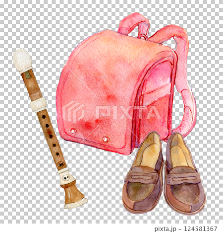 水彩イラスト　新学期の装い 124581367