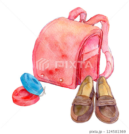 水彩イラスト　新学期の装い 124581369