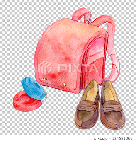 水彩イラスト　新学期の装い 124581369