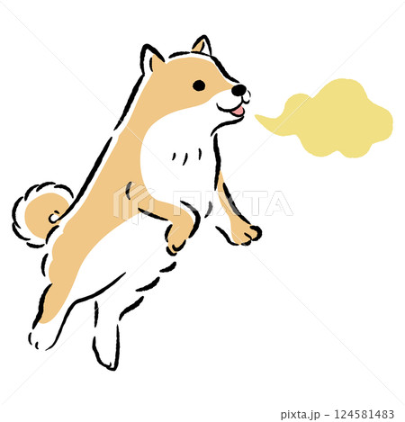 犬の口臭のイラスト 犬の口臭のイラスト 124581483