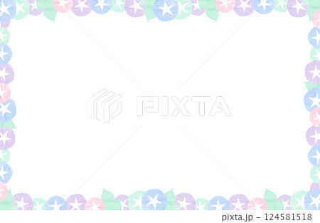 水彩朝顔フレームベクターイラスト 枠 コピースペース 124581518
