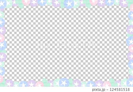 水彩朝顔フレームベクターイラスト 枠 コピースペース 124581518
