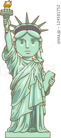 Cartoon Statue of Liberty in New York City. USA. 124581752