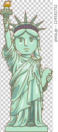 Cartoon Statue of Liberty in New York City. USA. 124581752