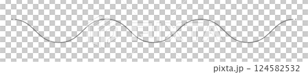 黒い手書きの波線の装飾ライン素材 -シンプルでおしゃれな動きのある曲線のあしらい 124582532