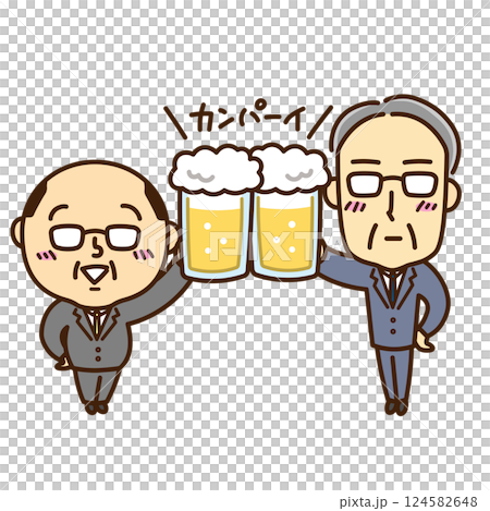 Illustration of men toasting Illustration of men toasting 124582648