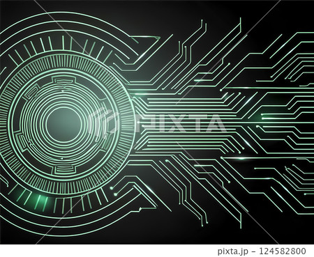 基盤のイラスト素材　緑色 124582800