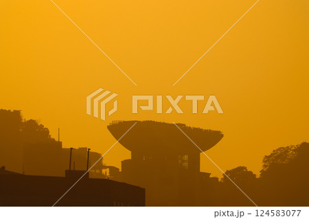 Jan 18 2025 Sculptural Architecture Silhouette During Sunset Creates 124583077