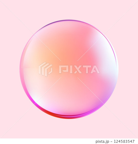 Realistic glossy glass ball.Abstract 3D light bubble with glare.Geometric abstract shape. Realistic glossy glass ball.Abstract 3D light bubble with glare.Geometric abstract shape. 124583547