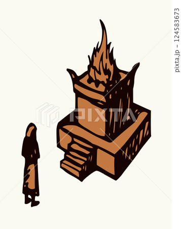 Vector drawing. Old Jewish Altar Vector drawing. Old Jewish Altar 124583673