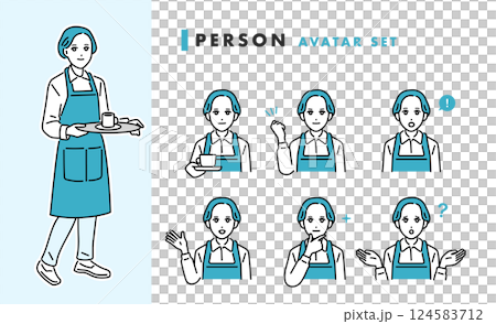 咖啡廳/餐廳女員工頭像集 124583712