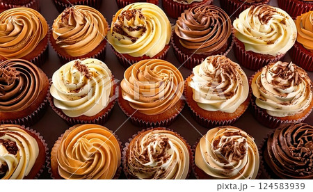 《AI画像》たくさんのカップケーキ 124583939