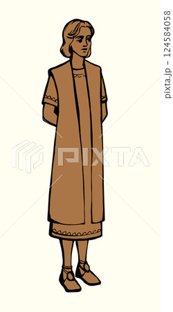 Vector drawing.Ypung boy in ancient dress Vector drawing.Ypung boy in ancient dress 124584058