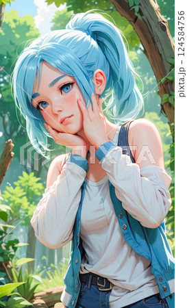 森の中の女の子 124584756