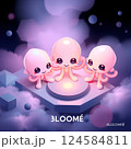 Cute Creature Trio on Platform - Bloome' Brand Illustration 124584811