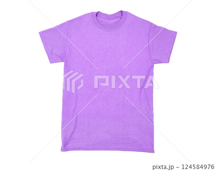 Purple T-shirt blank white background 124584976