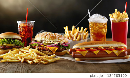 Fast food concept. AI-generated item 124585190