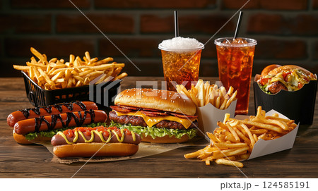 Fast food concept. AI-generated item 124585191