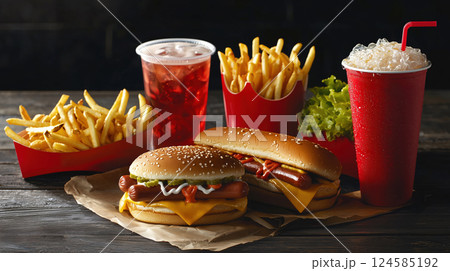 Fast food concept. AI-generated item 124585192