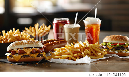 Fast food concept. AI-generated item 124585193