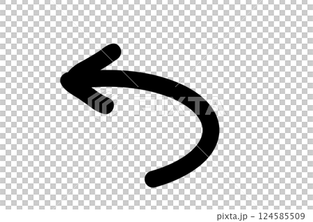 シンプルな手書きのやり直しの矢印　黒　ベクター 124585509