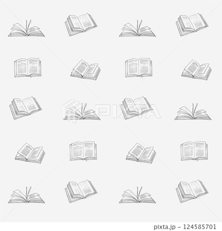 Hand-drawn various book illustration set pattern Hand-drawn various book illustration set pattern 124585701