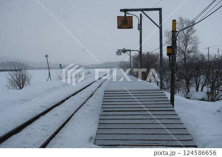 鉄道　北海道　宗谷本線　南幌延駅　ホーム　現役　2025 124586656