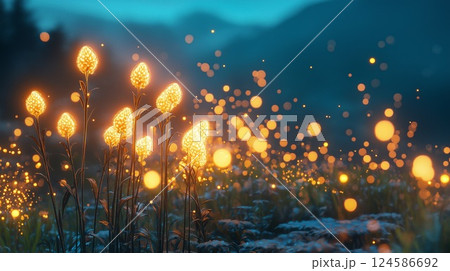 雪降る朝 124586692