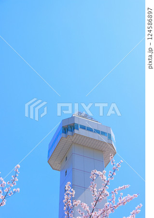 愛知県尾張旭市、スカイワードあさひと桜の風景 124586897