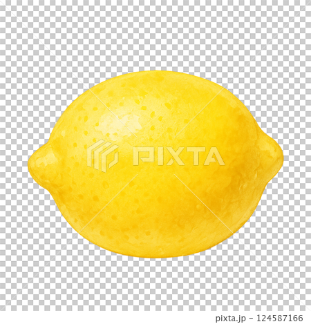 水彩風　カナリアイェローの美しいレモンのイラスト素材 124587166