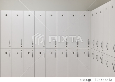 Locker room lockers in a gym 124587218