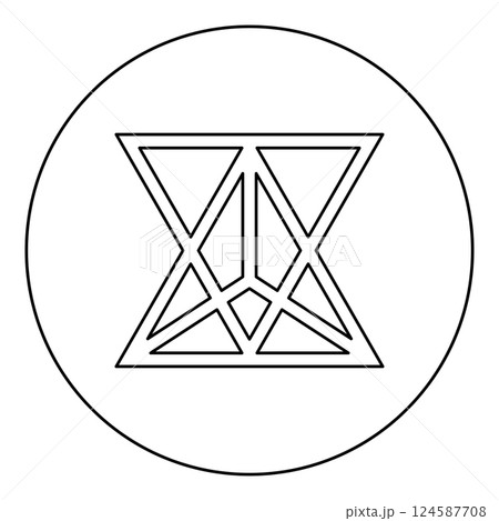 Star tetrahedron Sacred geometry icon in circle round black color vector illustration image outline contour line thin style Star tetrahedron Sacred geometry icon in circle round black color vector illustration image outline contour line thin style 124587708