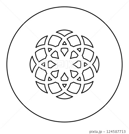 Flower of life Sacred geometry icon in circle round black color vector illustration image outline contour line thin style Flower of life Sacred geometry icon in circle round black color vector illustration image outline contour line thin style 124587713