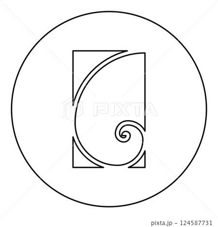 Golden ratio section Sacred geometry symbol ration proportions icon in circle round black color vector illustration image outline contour line thin style Golden ratio section Sacred geometry symbol ration proportions icon in circle round black color vector illustration image outline contour line thin style 124587731