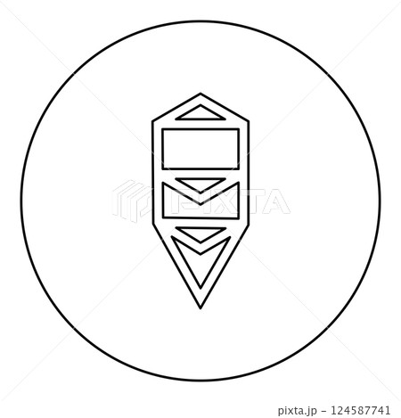 Tree life Sacred geometry symbol icon in circle round black color vector illustration image outline contour line thin style 124587741