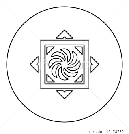 Armenian Arevakhach Neo paganism symbol sunny cross solar mythology Hetanism Armenian neo powder heathenism Eternity sign pumpkin icon in circle round black color vector illustration image outline 124587764