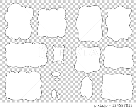 Fluffy square-based speech bubble set 124587815
