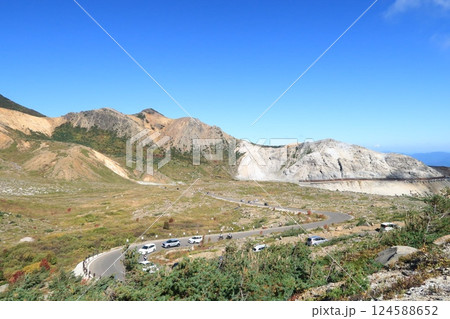 磐梯吾妻スカイライン 浄土平付近の荒涼とした山容 磐梯吾妻スカイライン 浄土平付近の荒涼とした山容 124588652