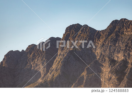 African mountains at sunset 124588883