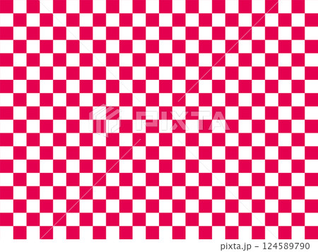 ピンク色の市松模様 124589790