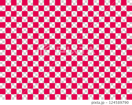 ピンク色の市松模様 124589790